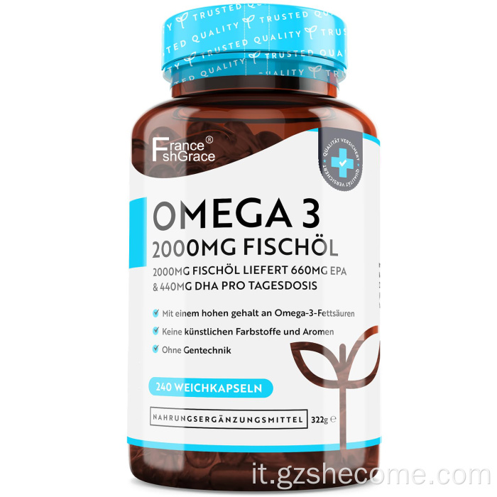 Omega Softgels Supporta i softgels di olio di pesce umore positivo